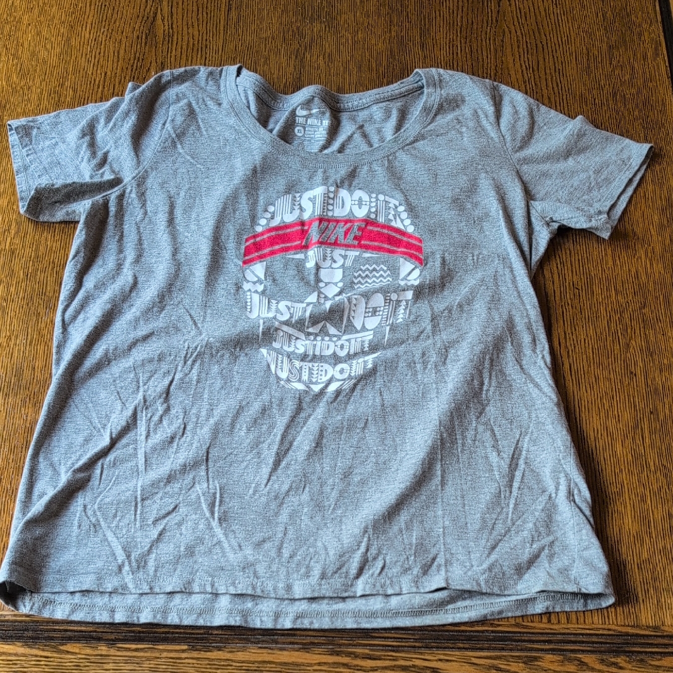 Nike Kids Gray Tee With Red Highlights
